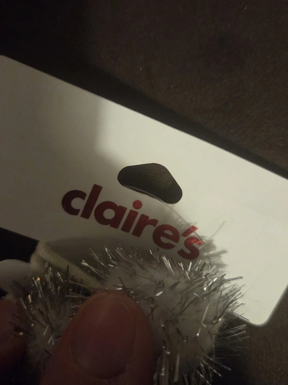 Claire's Holiday Tinsel Pom-Pom Elastics - Red, Green, Silver